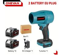 TEMU Ventilador eléctrico sin escobillas, 1500W, sin cable, ventilador de , colector de polvo de aire, compatible con batería ONEVAN, para limpieza de muebles de coche y polvo.