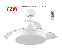 TEMU Ventilador OstarkDom con Lámpara LED de 72W - Ventilador Invisible y Silencioso con Control Remoto y Retráctiles Φ52×H40 cm - Luz Fría/Neutra/ para Interiores - OstarkDom-LEDUNI
