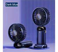 TEMU Ventilador portátil compacto con carga USB, ajuste de 90°, pantalla digital y soporte, lanyard - Ventilador de escritorio portátil, elegante azul, ideal para hombres, mujeres y , regalo
