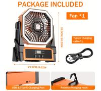 TEMU Ventilador portátil con baterías, ideal para uso en exteriores, oscila y se puede utilizar en el hogar, en o en garajes. un control remoto y un gancho para , lo que lo para viajes de camping.