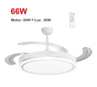 TEMU Ventilador Retráctil con Iluminación LED 3CCT 30W Motor , 36W Luz, Motor Silencioso DC130, 6 Velocidades, , Control Remoto, 3 Temperaturas de Color OstarkDom-LEDUNI