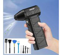 TEMU Ventilador Turbo Portátil HSTOP - Recargable por USB con Pantalla Digital, Ideal para Coches, Limpieza y Camping