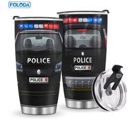 TEMU Versátil, Vaso Térmico de Acero Inoxidable para Coche de 20oz de Foloda - Taza Aislada con para Oficiales, Regalo para Graduación, Jubilación, Navidad y Más