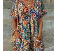 TEMU Vestido Brisa del para Mujer · Ropa Bohemia con Estampado Tropical · Mono de Vacaciones con Paisley