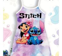 TEMU Vestido con Estampado Tie-Dye y de Lilo y Stitch para Niñas DISNEY, Estilo Casual
