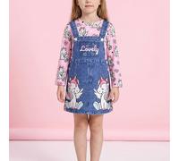 TEMU Vestido de Larga con Estampado 3D de Unicornio Lindo y de Denim - Cuello , Tejido de Punto, Regalo para Fiestas de /Otoño para Jóvenes