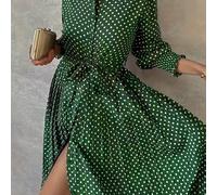 TEMU Vestido de larga con puntos elegantes, de poliéster, para adulto, /otoño