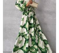 TEMU Vestido Elegante de Estilo Vacacional con Estampado Floral y Ajuste Delgado para Mujer - Nueva Llegada Otoño e Invierno