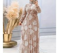 TEMU Vestido holgado y con estampado de Ramadán, vestido Abayas casual de larga