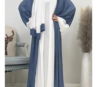TEMU Vestido Kaftán de Chiffon con Parches para Mujer del Medio para Ramadán ( Pañuelo)
