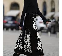 TEMU Vestido Maxi con Estampado Floral - Estilo de Moda de Largo Corto a Largo con Tejido de Elasticidad Media, Vestido de Invitada para Boda de Verano Otoño, para en , Vestido Lavable a Máquina