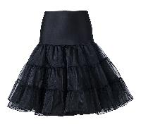 TEMU Vestido Midi A-Line Retro con Cintura Elástica y Capas de Malla Fruncida - Falda de Poliéster para Mujer, Accesorio Vintage para Práctica de Baile y Looks Casuales, Faldas