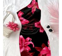 TEMU Vestido mini moderno de cuerpo con un descubierto y estampado moderno para noche de , de cóctel y noche en , llegada de /verano para mujer