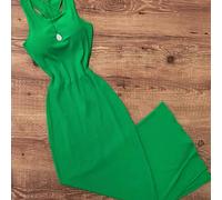 TEMU Vestido Minimalista Sin con Cruz en el para Mujer - Verde , Ajuste Delgado, Tela Lavable a Máquina de Elasticidad Media, Casual o Elegante para Todas , Moda Versátil, Simplicidad Elegante, Ajuste