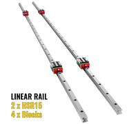 TEMU VEVOR 2X 15-1500mm de guía lineal con 4 bloques de cojinetes de carro para bloque ranurado de 15 mm Rieles lineales para enrutadores CNC