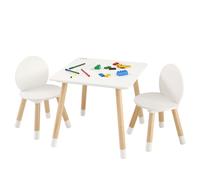 TEMU VEVOR Conjunto de mesa y 2 sillas para niños, conjunto de mesa y silla para niños pequeños, mesa multiactividad para niños para , manualidades, lectura, aprendizaje