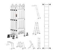 TEMU VEVOR Escalera Plegable Multiusos 7-en-1 de 3 Peldaños de Alcance de 12ft para Trabajo