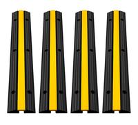 TEMU VEVOR - Juego de 4 rampas protectoras de cables de goma de 1 pesadas con capacidad de carga de 22046 libras. Rampa para cables y mangueras de entrada de vehículos.