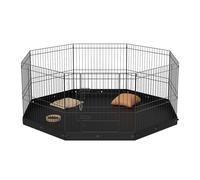 TEMU VEVOR para Perros Recinto para Cachorros Conejos Gatos Tamaño Pequeño y 8 Paneles Metálicos Plegables 609,6 x 609,6 mm Uso Exterior e Interior, Recinto de Juego para Mascotas con Alfombrilla