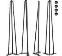 TEMU VEVOR Patas de Mesa Hairpin 16" Negro Juego de para Escritorio Capacidad de Carga 880 lbs ( Una 220 lbs) 3 Varillas para , Mesa, Sillón, Sillas, Muebles de Acero al Carbono de Resistencia