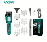 TEMU VGR Set Profesional de Cortapelos para Hombres con Pantalla LED - Recargable USB 2000mAh, Kit Inalámbrico para Corte de Pelo y Barba, como en Casa