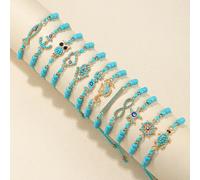 TEMU Viaje 12pcs/Pulsera para Mujer con Incrustado y Ojo de , Conjunto de Pulseras con Colgante de e Multielementos