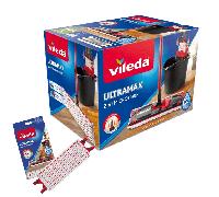 TEMU Vileda Ultramax Juego Completo de mopa con Mango, de Microfibra y con Powerpresse, para los Suelos Duros,