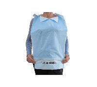 TEMU Villaclinic Babero desechable 125 unidades con bolsillo, medidas 65x36 babero impermeable para adultos y niños con cintas, proteccion alimentacion