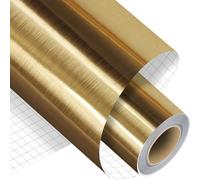 TEMU Vinilo Permanente, Vinilo Dorado Cepillado Compatible con Máquina de Corte - Rollo Adhesivo Metálico de 12" X 10 FT para Taza, Sticker Decorativo, Calcomanía para el Hogar