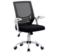 TEMU Vinsetto Silla de Oficina Ergonómica Silla de Malla Ajustable Reposabrazos Abatible Soporte Lumbar Transpirable para Adolescentes Adultos 62, 5x55x94-104 cm Negro