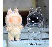 TEMU Vitrina de acrílico para Labubu 2024 - Cubierta a prueba de polvo para coleccionables POP Mart, soporte transparente para colgantes, muñecas no incluidas - Paquete individual