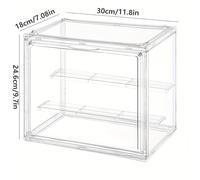 TEMU Vitrina de exhibición transparente de 3 niveles con puertas magnéticas | Acrílico resistente, no requiere , ideal para tiendas, oficinas en casa y coleccionables - Organizador que ahorra