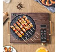 TEMU Vitroceramica portátil, vitroceramica eléctrica, 2200W, dibujo de madera. Griddle para usar en casa, hogar, local, camping. Sokany