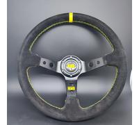 TEMU Volante Rally de 14 Pulgadas Corsica - Estilo Carreras Profundo JDM, Ajuste Universal, Volante para Coche de Simulación Drift de 350mm