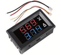 TEMU Voltímetro y Amperímetro LED Digital de 0.28" - Pantalla Multímetro y Azul, Probador de Voltaje y Corriente CC, 0-100V 10A, Montaje en Panel de Superficie