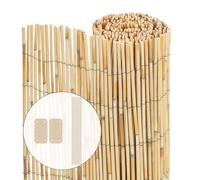 TEMU VOUNOT Pantalla de Privacidad Natural de Cañas para Exteriores con Diseño y Antiviento, Ataduras para Jardín, y