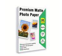 TEMU WALLIZARD Papel Fotográfico A4 Mate 220G 1 Paquete/20 Hojas para Impresoras Jet de Tinta