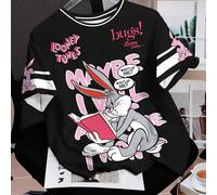 TEMU WB Authentic Bros. Licensed 3D LOONEY Series Pattern Short Sleeve Top, Camiseta de manga corta y cómoda para actividades al aire libre