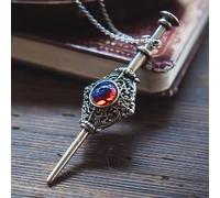 TEMU WB Varita del de Sangre y Botella Mágica - Réplica Coleccionable Oficialmente con Colgante Similar al Mapa , Accesorio Temático para Disfraces (Símbolos Casa, Magia)