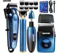 TEMU WEEME Juego de 4 Piezas para Cortar el Cabello, Afeitadora Eléctrica Masculina con Recortador Nasal y - Kit Reutilizable Para Estilizado DIY & Accesorios De (Regalo Para Esposo o Papá)