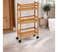 TEMU Well Home - Carrito Auxiliar con Ruedas 36x15x74,5cm, 3 Niveles - Ideal para Cocina, Baño y Oficina, Ahorra