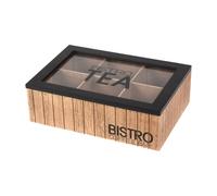 TEMU Well Home de Té con 6 Compartimentos de Diseño Bistro con de Cristal 24x16,5x7,5cm