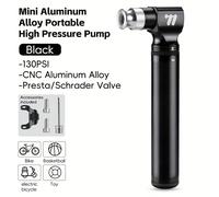 TEMU WEST BIKING Bomba de Aire Portátil para Bicicleta Mini 130PSI Presión MTB Carretera, Bomba de de Aleación de Aluminio para Válvulas Schrader y , Inflador de Neumáticos para Ciclismo