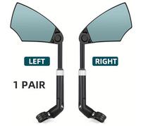 TEMU WEST BIKING Espejo Antirreflejo HD para Bicicleta 1 Par Ajustable Espejo Retrovisor para Manillar
