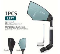 TEMU WEST BIKING Espejo de bicicleta para manillar, lente de vidrio duradera resistente a los arañazos, espejo retrovisor seguro giratorio y ajustable 360° para bicicletas, antirreflejo