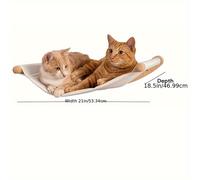 TEMU Whisker Hamaca para Gatos con Estante de Pared - Plataforma para Gatos con Ganchos de Metal Resistentes, Cama para Gatos Preensamblada para Dormir y Descansar, Mueble para Gatos