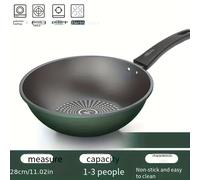 TEMU Wok Alemán Diamante Antiadherente para el Hogar con Base de Piedra Maifan Antiadherente, Wok para Cocina de Inducción, Estufa de Gas, Utensilios de Cocina