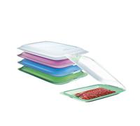 TEMU X-Set de 5 Porta Embutidos con , Fiambreras Apilables para Conservación de Alimentos, Contenedores para Queso, Jamón, Salchichas, Reutilizables, Fresh, Colores Surtidos