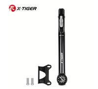 TEMU X-TIGER Mini Bomba de Aire, Manual de Aleación de Aluminio, Inflador de Bicicleta Portátil, Uso Dual AV/FV, Presión 120psi, con Manómetro de Presión Real, Negro, 1pc