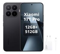 TEMU XIAOMI 17T Pro Smartphone 12GB+512GB, Pantalla de 6.83 pulgadas a 144Hz con protección , Batería de silicono- de 7000mAh, Cámara Leica 5X Telephoto, Negro, Combo de de 120W Xiaomi (Tipo-A) EU